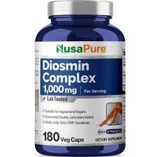 Diosmin Complex 1000mg – 180 Veg Caps (Vegetarian, Non-GMO) – Nusapure