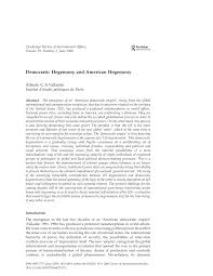 Pdf Democratic Hegemony And American Hegemony