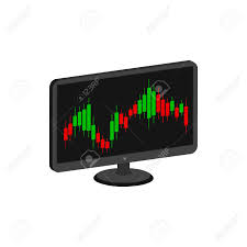 display with candlestick trading chart stock market symbol