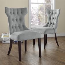 Dorel Living Clairborne Gray Microfiber Tufted Dining Chairs Set Of 2 Fa6090 Pl The Home Depot