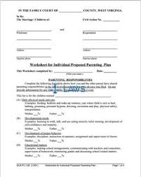 Parenting plan this parenting plan is proposed individually by , the petitioner / respondent. Free Form Sca Fc 128 Parenting Plan Worksheet Free Legal Forms Laws Com