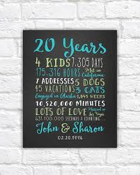 There's no better gift for a 20th anniversary that falls in the year 2020. 20th Wedding Anniversary Art Personalized With Names And Couples Stats Custom 20 Yer Anniversary Gift For Husband Wife Parents Friends 20th Anniversary Gifts Anniversary Gifts For Parents Parents Anniversary