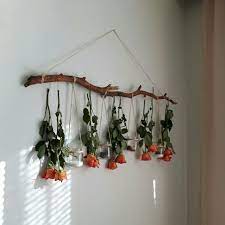 Microwave in thirty second intervals. Branch Decor With Small Glass Jars And Dried Roses Rose Decor Flower Wall Decor Branch Decor
