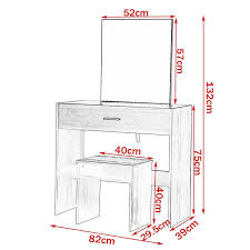 Enjoy some much needed personal groomingenjoy some much needed personal grooming space with this attractive black vanity and stool set. Dressing Table With Mirror Stool And Drawer Woltu Eu