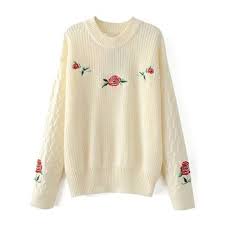 Vind fantastische aanbiedingen voor embroidered jumper floral. Cable Knit Floral Embroidered Jumper 38 Liked On Polyvore Featuring Tops Sweaters C Long Pullover Sweaters Long Cotton Sweaters Brown Cable Knit Sweater