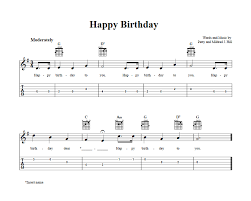 Happy birthday free sheet music for guitar, piano, & lead instruments. Happy Birthday Easy Guitar Sheet Music And Tab With Chords And Lyrics