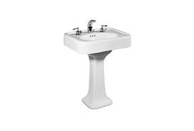 Vitreous china pedestal sink basin in white with overflow drain. 10 Easy Pieces Traditional Pedestal Sinks Remodelista