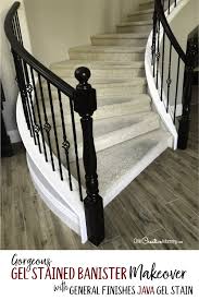 Gorgeous Java Gel Stain Staircase Makeover Onecreativemommy Com Java Gel Stains Stained Staircase Gel Stain