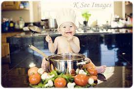 Unique 9 Month Old Baby Boy Pictures Milestones Creative Fun Food Themed Photoshoot Chef Style Eating S Baby Boy Pictures Baby Cowgirl Pictures Kids Photoshoot