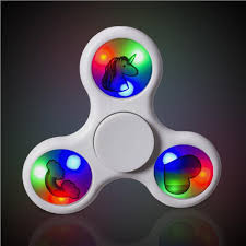 Light Up Fidget Spinner Set Toy Game Set Of 4 Colours Gold Blue Silver Black