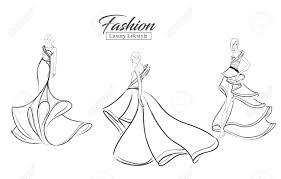 Fashion sketching step by step. Fashion Girl Luxury Lifestyle A Set Of Fashion Sketches Autumn Winter Royalty Free Cliparts Vectors And Stock Illustration Image 105015429