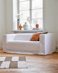 Klippan Sofa Covers 2 Seater Loose Fit Urban Rosendal Pure Washed Linen Silver Grey Sofa Bed Design Diy Sofa Diy Sofa Cover