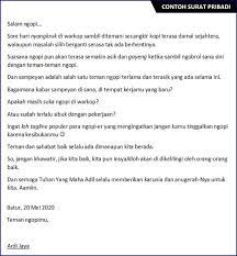 Hai leni, syukur alhamdulillah aku dalam keadaan sehat tanpa halangan suatu apapun. 22 Contoh Surat Pribadi Singkat Untuk Sahabat Guru Ortu