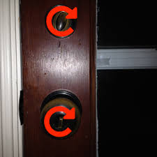 Remove the two screws, one on either side of the handle, and remove the knob. Which Way Locks Which Way Is Locked User Experience Stack Exchange