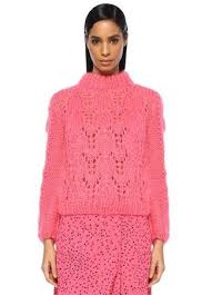 Ganni Ganni Kadin The Julliard Pembe Dik Yaka Balon Kol Yun Kazak Xs Eu Triko Moda Stilleri Kadin