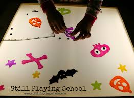 Window coverings that reach the floor might measure 63, 84, 95 or 108 inches. Halloween Shapes On The Light Table Still Playing School