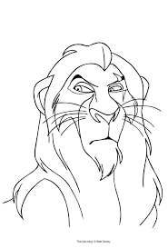 It is a story about a young african lion named simba who overcomes several obstacles to claim his place as the king. Scar Lion King Coloring Page Youngandtae Com Lion King Drawings Lion Coloring Pages King Drawing