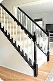 Espresso Base White Spindles Stair Remodel Staircase Makeover Staircase Design