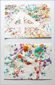 Easy Art Projects For Kids Splatter Paint And Tape Resist Easy Art Projects Kids Art Projects Homeschool Art