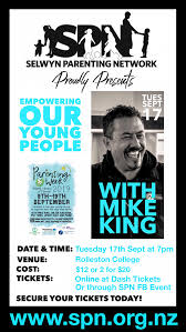 You know your kid is on facebook, because no kid can be without it these days, and possibly twitter as well. Selwyn Parenting Network Is Proud To Be Bringing Mike King To Headline Parenting Week 2019 Right Here In Selwyn Enewsletter 187