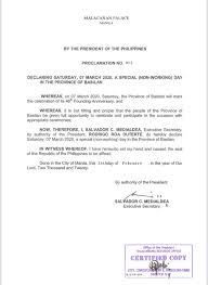 Walangpasok March 2 7 31 2020 Declared As Special Non Working Holidays