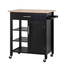 Home depot kitchen island on wheels. Sunjoy Rosemont Glossy Black Kitchen Cart With Towel Rack 120306013 B The Home Depot Kitchen Island Storage Black Kitchens Kitchen Cart