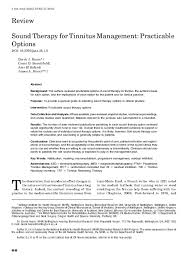 Powerful tinnitus sound therapy 6 hour tinnitus treatment session tinnitus masking sounds. Pdf Sound Therapy For Tinnitus Management Practicable Options Grant Searchfield Academia Edu