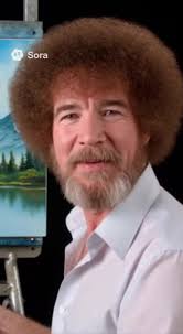 Daddy Ross. Giving father advice . #bobross #ai #sora #asmr #painting