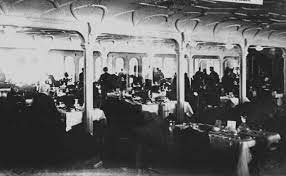 There was a temperate room, cool room, hot room, steam room, electric bath and two shampoo rooms where massage was performed. First Class Dining Saloon Titanic Wiki Fandom