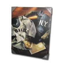 Artissimo Designs Mlb Vintage Jersey Collage Canvas Wall Art New York Yankees Yankees New York Yankees Baseball