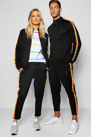 Discover our stylish range of brands. Pride Taped Tracksuit With Cropped Joggers Boohooman Uk Moda Adolescente Moda Masculina Casual Roupas