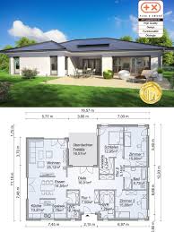 Bungalow Haus Modern Grundriss In Uform Mit Walmdach Architektur Einfamilienhaus Ebenerdig Bauen Fertighaus Sh 169 W Haus Bungalow Moderne Grundrisse Baustil