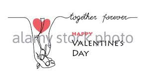Mains, léger, couleur, foncé, pièce. Le Couple Tient Les Mains Ensemble Pour Toujours Lettrage Art De Ligne Et Tatouage Coeur Rouge Pour Deux Carte Vectorielle De Saint Valentin Un Dessin Au Trait Continu Pour Image Vectorielle Stock