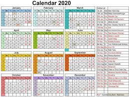 Year 2020 Calendar Calendar 2020 Calendar Holiday Calendar