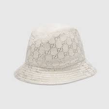 Gg Lame Bucket Hat In White Silver Gucci Us