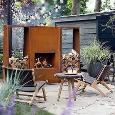Weathering Steel Planed Outdoor Fireplace Modern Outdoor Fireplace Outdoor Fireplace Designs Outdoor Wood Burning Fireplace
