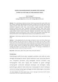 Haedar mengatakan, ada kelompok tertentu yang sengaja menciptakan isu tersebut untuk menunjukkan eksistensi mereka. Pdf Sinergi Dalam Menghadapi Ancaman Cyber Warfare