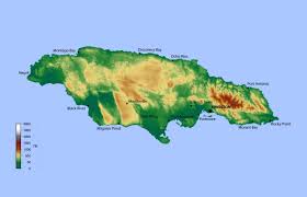 Sub harta va apare un grafic albastru. Jamaica Altitudine HartÄƒ Harta Jamaica Altitudine Caraibe America