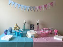 Gender Reveal Party Easy Table Setting Gender Reveal Party Reveal Parties Table Set Up