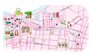 台南巷弄日和 maps illustration design illustrated map map projects
