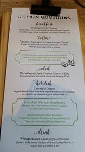 Breakfast Menu Picture Of Le Pain Quotidien London Tripadvisor