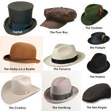 Learn about different types of hats for men and women like panama, fedora, derby discover hat styles and hat materials like polyester sports hats, straw floppy hats, chinstrap garden hats made popular by their namesake in europe and america, newsboy hats arose in the late 1800s and early. Names Of Types Of Hats For Men Buy Clothes Shoes Online