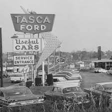 Close-up Of Tascafords Famous A-1 Usefule Cars Sign The Word Useful Was A Clevery Play On Words For Fomocos Used Car Lots Car Advertising Car Dealership