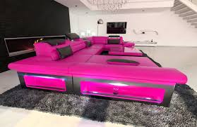 Big Leather Sofa Atlanta With Led Lights Big Leather Sofas Leather Sofa Pink Bedroom Design