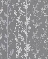 Berries Grey Silver Wallpaper Silver Wallpaper Home Wall Wallpaper