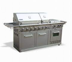 Jenn Air Gas Grill Costco This Would Be Perfect For Both Me And Hubby He Can Grill On The Left Side I Can Co Outdoor Kitchen Gas Grill Outdoor Kitchen Bars