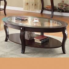 Clear large oval glass coffee table with shelf. Acme Furniture Riley Transitional Oval Coffee Table W Glass Dream Home Interiors Cocktail Coffee Tables