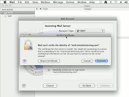 Mac Mail Error Mail Can T Verify The Identity Of Mail Domain Com Inmotion Hosting