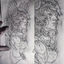 Brando Chiesa On Instagram Valkyrie Stencil Valkyrie Tattoo Nordic Tattoo Norse Tattoo