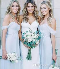 Amsale 2017 Gorgeous Draped Sky Blue Off Shoulder Beach Boho Long Bridesmaid Dresses Bohemian Wedding Party Guest Bridesmaids Dress Cheap Kids